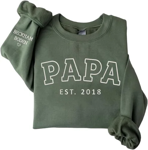 Vista 20 de NAZENTI Personalized Flower Sweatshirt for Women, Embroidered Grandma Gift G08.