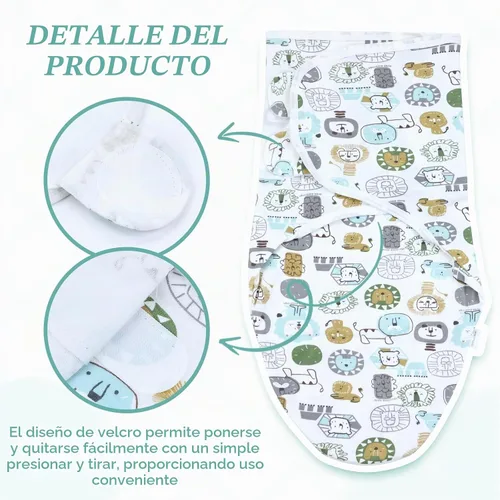 Vista 4 de Cinaci 2 piezas ajustables de algodón suave para bebé, gorros para bebé, gorros, gorros, gorros, manta para envolver al bebé, niñas, niños y recién