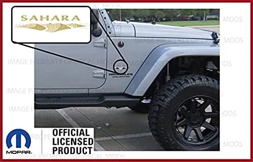 Vista 2 de Sahara Dunes - Calcomanías laterales para guardabarros para Jeep Wrangler Sahara Edition JK (2007-2018) (juego de 2) FJ4E4