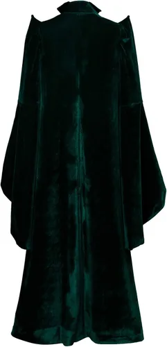 Vista 3 de COSMOVIE Disfraz de bruja de Halloween para mujer disfraz de mago hechicera de bruja capa de bata