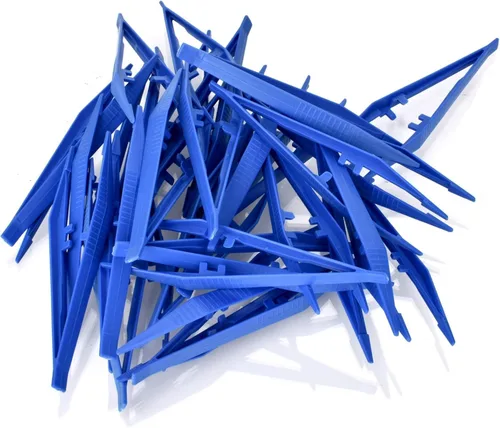 Vista 5 de AccEncyc Paquete de 10 pinzas desechables a granel, pinzas de plástico azules de 5 pulgadas para el hogar, la escuela y el laboratorio