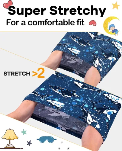 Vista 3 de DAUGHTER QUEEN Pijama para niños de 4 piezas, 100% algodón, talla 18 meses a 12 años