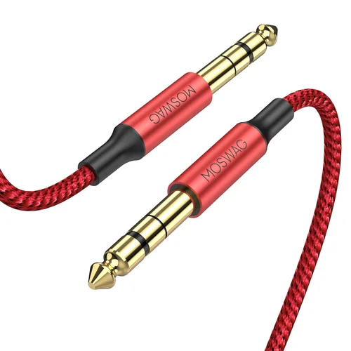 Vista 9 de MOSWAG Cable de guitarra de 1/4 de pulgada Cable de audio de 0.25 in Negro
