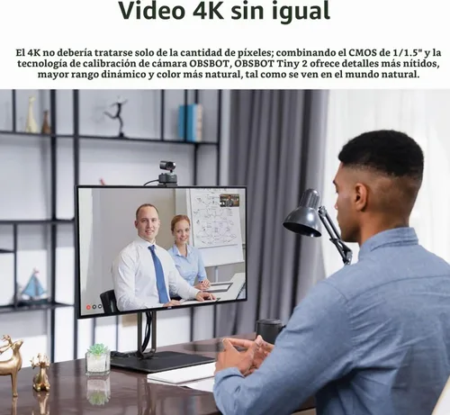 Vista 3 de OBSBOT Tiny 2 4K PTZ Webcam 1/1.5" CMOS 50MP