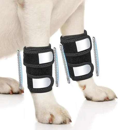 Vista 5 de Dog Leg Braces Front Leg Support Wraps Adjustable Joint Covers for Shoulder Elbow Wrist with Reflective Straps High Elasticity Fabric (M)