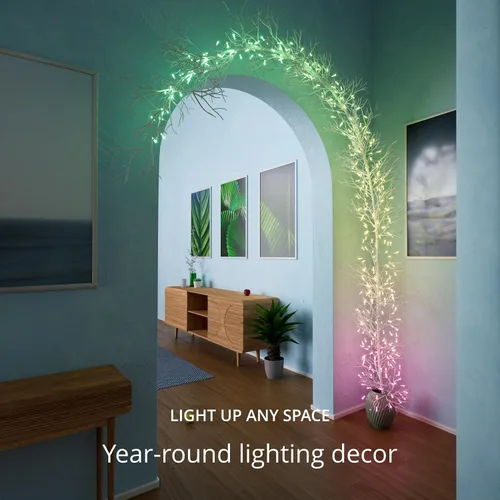 Vista 9 de Twinkly Strings - Vela USB-C de 100 LED, cadena de luces LED en forma de vela, luces LED RGB multicolor, luces para el día de San Valentín