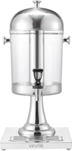 Vista 9 de VEVOR Dispensador de bebidas, dispensador de bebidas de 2.1 galones para fiestas, dispensadores de jugo de acero inoxidable + plástico con bandeja
