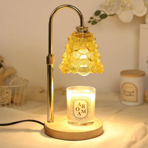 Vista 26 de GEEZO - Lámpara calefactora de fragancia para velas, calentador de velas eléctrico con temporizador y regulador de intensidad, regalos de Navidad