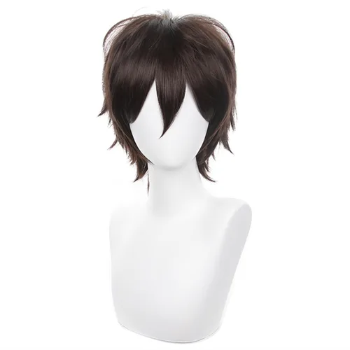 Vista 23 de COSPLAZA Peluca corta negra para cosplay con puntas esponjosas, resistente al calor, pelo sintético para emo Negro