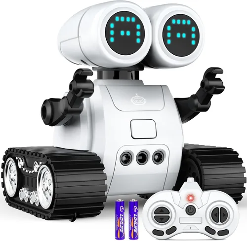 Vista 12 de Hamourd Juguetes robot para niños y niñas, robots emo recargables con control remoto con demostración automática, cabeza y brazos flexibles
