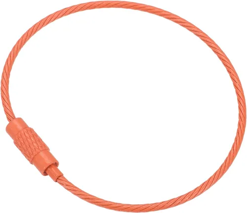 Vista 7 de PATIKIL Llavero de alambre Cables de acero titanio Llavero Loop para senderismo al aire libre