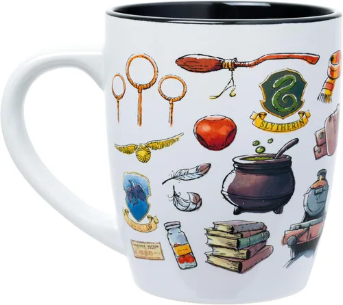 Vista 3 de Silver Buffalo Harry Potter Hogwarts Destination Jumbo - Taza de cerámica curvada, 25 onzas