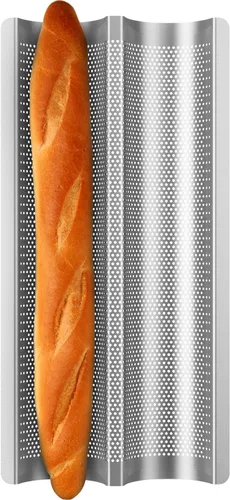 Vista 10 de Molde para Pan Baguette Moldes para Pan Francés Para Hornear, Antiadherente 2 Ranuras Perforado Molde Italiano para Pan Molde Largo para Pan Francés