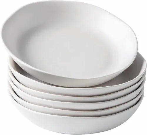 Vista 14 de AmorArc 9.75'' de cerámica cuencos grandes para pasta, juego de 4 cuencos planos de gres de 38 onzas para servir, cuencos aptos para horno