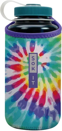 Vista 29 de Sok It BotlSok Funda para botella de agua con cubierta de neopreno aislante (Floral abstracto, se ajusta a CamelBak o Nalgene de 12 onzas)