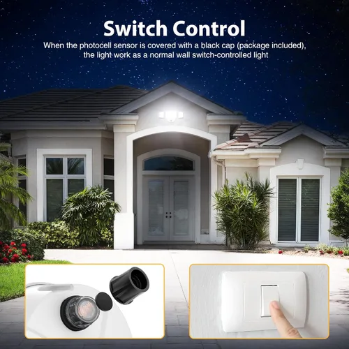 Vista 4 de Onforu 70W Luz de inundación LED del atardecer al amanecer, 7000LM Iluminación exterior de seguridad blanca, Luminaria IP65 impermeable al aire