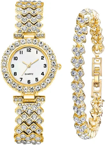 Vista 9 de Women Diamond Watchs Luxury Fashion Ladies Bangle Bracelet Set Wrist Watch Female Dress Watch