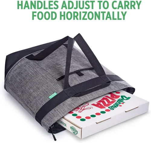 Vista 6 de Bolsa térmica térmica Jumbo (paquete de 2 unidades, carbón, verde) con aislamiento térmico HD, enfriador suave plegable de alta calidad, es una