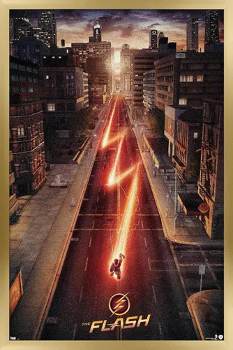 Vista 13 de Trends International DC Comics TV - The Flash - Póster de pared de una hoja de calle, 14.725 x 22.375 pulgadas, versión enmarcada de madera