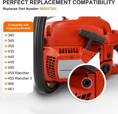 Vista 5 de 503217321 Tornillos para Husqvarna para Husqvarna específicos modelos Husqvarna 340, 345, 350, 435, 440, 445, 450, 455 Rancher, 455 Rancher II, 460