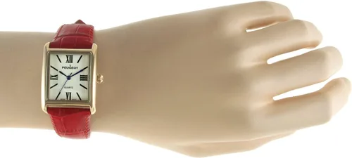 Vista 4 de Peugeot reloj de mujer enchapado en oro 14K, correa de cuero