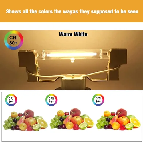 Vista 4 de Bombillas LED R7S de 15 W y 4.646 in (paquete de 2) 150 W equivalente a halógeno tipo J 120 V regulable T3 R7s base doble luz de inundación 3000 K