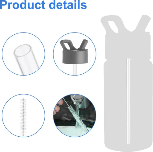 Vista 4 de 6 popotes de repuesto para niños simples y modernos, accesorios para botella de agua Simple Modern Kids botella de agua reutilizable de acero