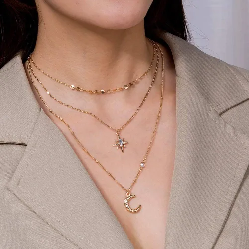 Vista 2 de Butterfly Layered Necklaces for Women, Pearl Pendant 14k Gold Plated Dainty Choker Layering Long Necklace for Women Gold