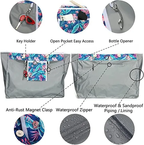 Vista 4 de CONTAIL Bolsa de mano de gran capacidad de 21.5 pulgadas con forro totalmente impermeable, convertible como bolsa húmeda y seca