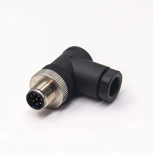 Vista 14 de Elecbee M12 4-Pin A-Coded Hembra Conector de la prenda impermeable IP67 de la terminación de la junta de tornillo de ángulo recto no blindado