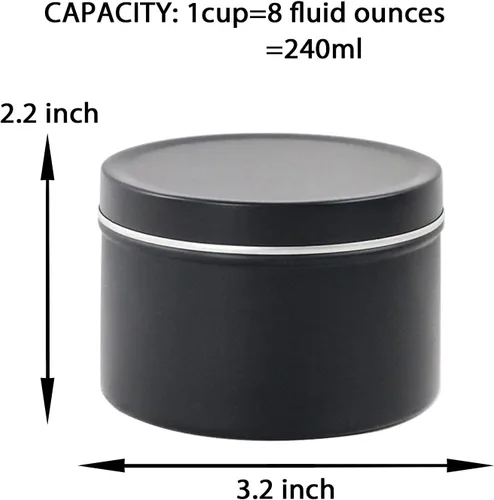 Vista 3 de EricX Light Lata de vela de 24 piezas, 8 oz, para la fabricación de velas, negro