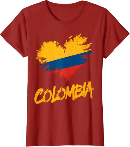 Vista 62 de Camiseta con la bandera del corazón de Colombia