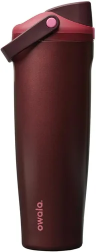Vista 13 de Botella de agua Owala FreeSip con aislamiento de acero inoxidable con pico de dos vías, pajita incorporada y asa de cubo, fabricada para viajes