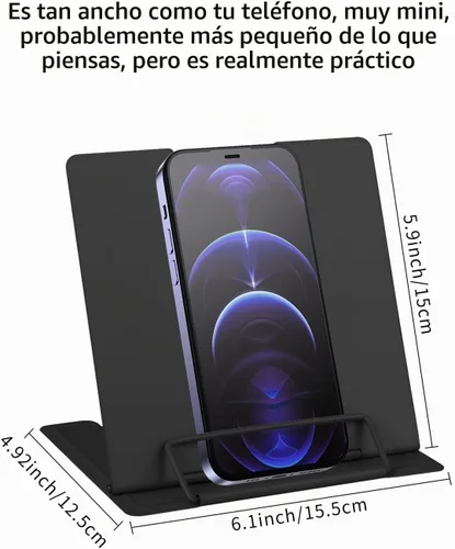 Vista 6 de MSDADA Soporte de escritorio pequeño para libros, soporte de metal para libros de lectura, soporte ajustable para libros de cocina, soporte