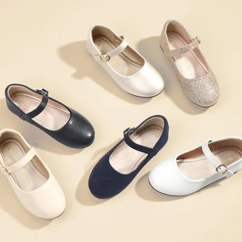 Vista 7 de PANDANINJIA Zapatos de vestir para niñas con diseño de flores y perlas, zapatos planos Adela para boda, fiesta, escuela, para niños pequeños