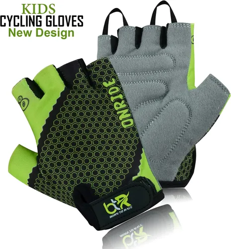 Vista 2 de Guantes de ciclismo para niños con agarre mejorado, acolchado de seguridad para niños, diseño transpirable y duradero, para niños y niñas, de 3 a 12