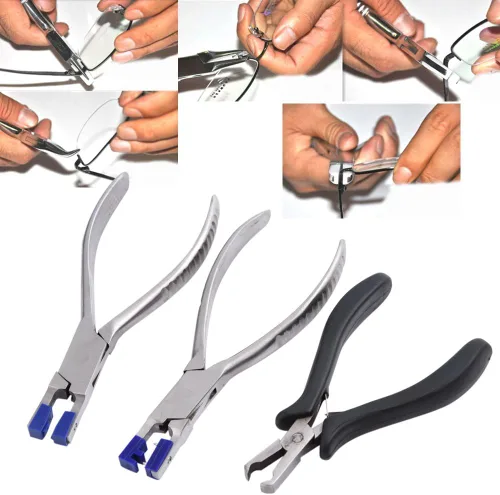 Vista 2 de Siluetas de marco de gafas sin montura Kit óptico de alicates herramienta de desmontaje de reparación de alicates