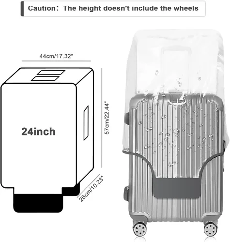 Vista 2 de GigabitBest Fundas protectoras de equipaje Funda de maleta Protector de PVC Maleta Maleta Fundas de equipaje, 61 cm