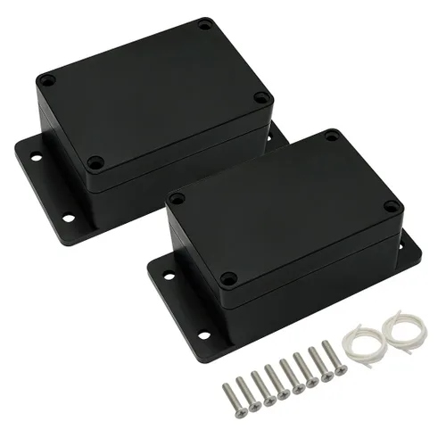 Vista 19 de Caja de conexiones impermeable a prueba de polvo IP65 de plástico ABS, proyecto eléctrico universal con oreja fija, color negro, 3.26"x 2.28"x 1.29