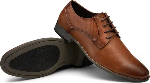 Vista 7 de Vostey Zapatos de vestir para hombre, zapatos Oxford formales, zapatos clásicos con cordones Derby