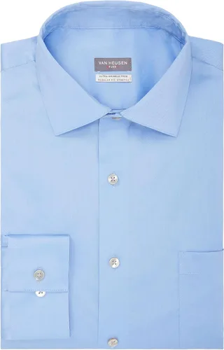 Vista 3 de Van Heusen Camisa de vestir para hombre ajuste regular sin arrugas cuello flexible elástico