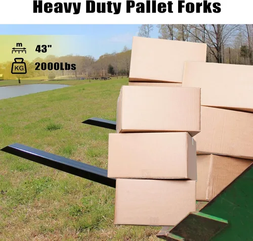 Vista 6 de Horquillas para Palés de 43", Horquillas de Cubo de Enganche Rápido para Tractor de Servicio Pesado 2000lbs, Horquillas de Palés con Abrazadera