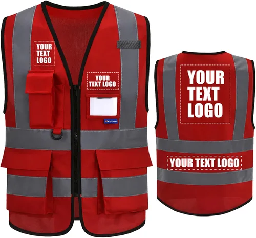 Vista 8 de A-SAFETY Chaleco de Seguridad Reflejante de Alta Visibilidad con Logo Personalizado (XS-8XL)