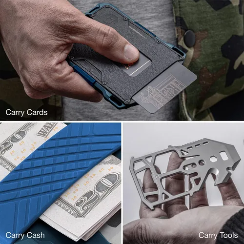 Vista 5 de Dango - Cartera M1 Maverick de aluminio mecanizado CNC, bloqueo RFID, fabricada en Estados Unidos