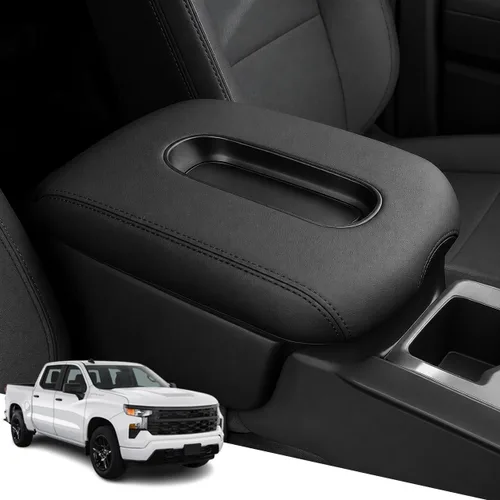 Vista 138 de Great-luck Funda de cuero para consola central, almohadilla para reposabrazos, accesorios de cubierta de caja (costuras rojas) para BMW X1 2023 2024