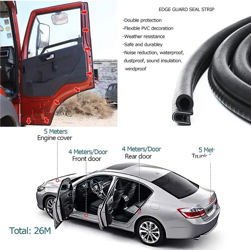 Vista 4 de Tira de sellado de puerta de automóvil con bombilla lateral de 10 pies, goma EPDM para automóvil, protector de borde de ajuste universal