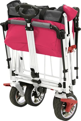 Vista 3 de Cochecito plegable creativo al aire libre para niños y carga, cinturones de seguridad, asa ajustable, toldo extraíble, carrito plegable