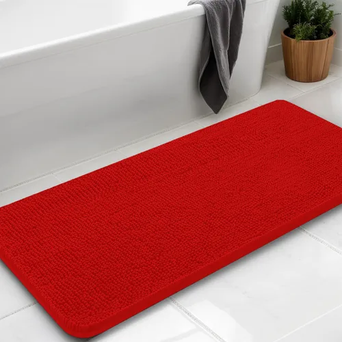 Vista 30 de Alfombras de baño en forma de U, alfombras de baño de felpilla súper absorbentes y respaldo antideslizante de PVC fuerte para inodoros, lavables a