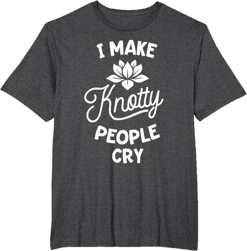 Vista 24 de Camiseta divertida de terapia de masaje I Make Knotty People Cry, Negro, S