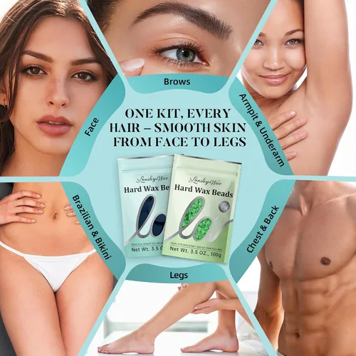 Vista 5 de Kit de depilación digital para mujeres y hombres, calentador de Kit Básico - Azul Verde